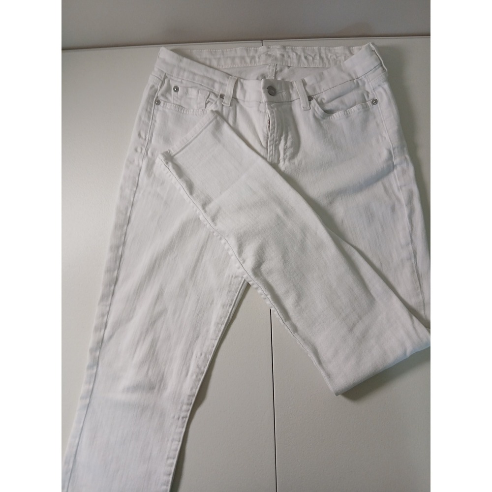 7 For All Mankind Womens White Skinny Jeans AU0353616A Size 30